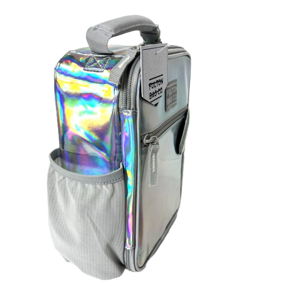 Fulton Bag Co Lunch Bag Insulated Upright Silver Opalescent Tote NWT - Picture 3 of 15